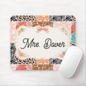 Personalisiertes florales Patchwork-Mausepad für L Mousepad (Mit Mouse)