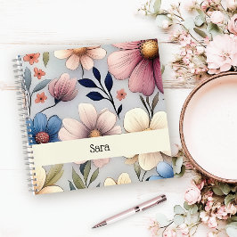 Personalisiertes florales quadratisches College-No Notizblock