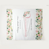 Personalisiertes florales Quinceanera Foto Hinterg Wandteppich (Vorderseite (Horizontal))