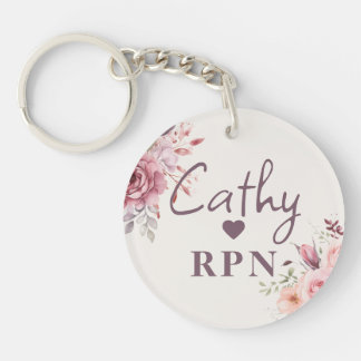 Personalisiertes florales RPN | Benutzerdefiniert Schlüsselanhänger