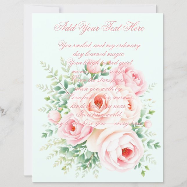 Personalisiertes Florales Scrapbook-Papier (Vorderseite)