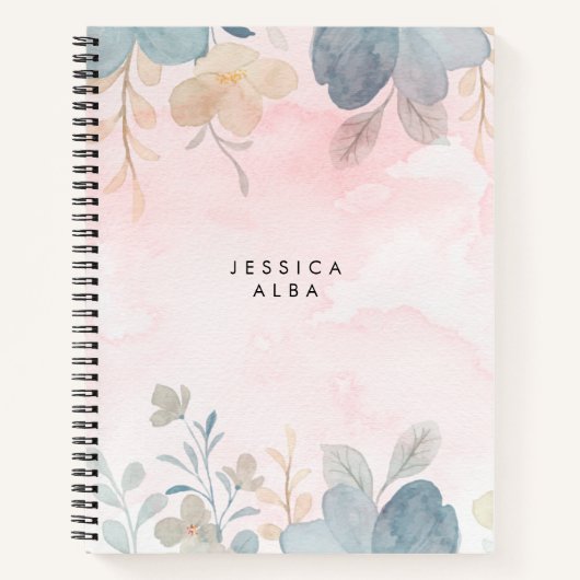 Personalisiertes florales SpiralNotebook Notizblock (Vorderseite)