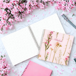 Personalisiertes florales Spiralnotizbuch Notizblock