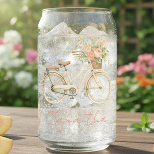Personalisiertes Florales Vintage Fahrrad Dosenglas