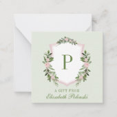 Personalisiertes florales Wappen Mitteilungskarte (Vorderseite)