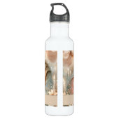 Personalisiertes florales Watercolor Baby Jesus Kr Edelstahlflasche (Rückseite)