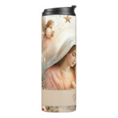 Personalisiertes florales Watercolor Baby Jesus Kr Thermosbecher (Nach links gedreht)