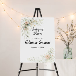 Personalisiertes florales Willkommensschild für Ba
