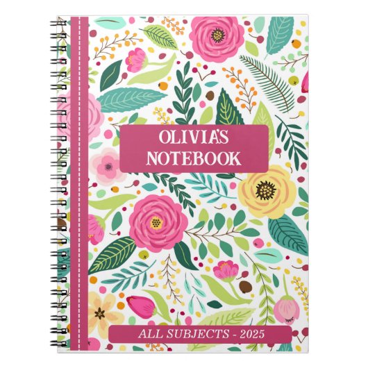 Personalisiertes FLORALNOTEBOOK Notizblock (Vorderseite)