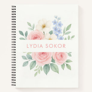 Personalisiertes Floraly-Notebook mit Namen Notizblock