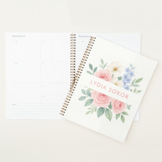 Personalisiertes Floraly-Notebook mit Namen Planer (Anzeige)