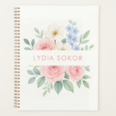 Personalisiertes Floraly-Notebook mit Namen Planer (Vorderseite)