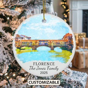 Personalisiertes Florenz-Ornament, Italien-Geschen Keramik Ornament