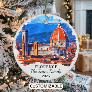Personalisiertes Florenz-Ornament, Italien-Geschen Keramik Ornament