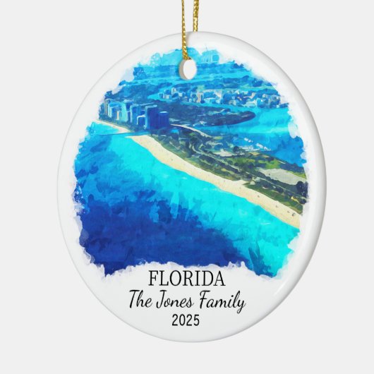 Personalisiertes Florida-Ornament, Florida-Geschen Keramik Ornament (Links)