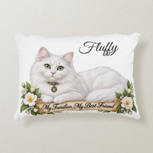 Personalisiertes Fluffiges Weißes Katzen-Familiar Dekokissen