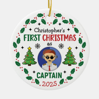 Personalisiertes Flugkapitän-Christmas mit individ Keramik Ornament