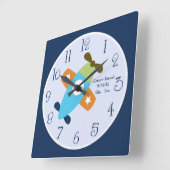 Personalisiertes Flugzeug, das die Uhr der Flugwan (Winkel)