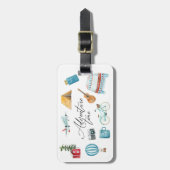 Personalisiertes Flugzeug für die Abenteuerzeit Gepäckanhänger (Vorderseite vertikal)