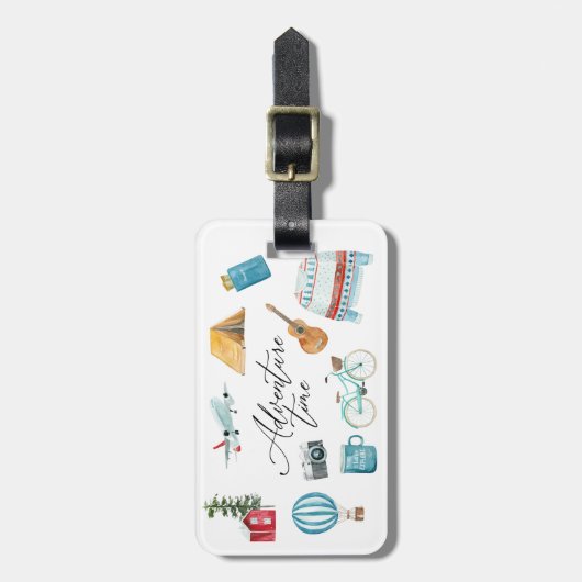 Personalisiertes Flugzeug für die Abenteuerzeit Gepäckanhänger (Vorderseite vertikal)