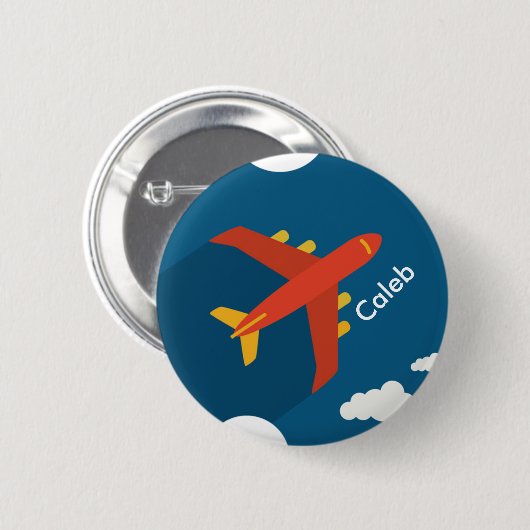 Personalisiertes Flugzeug im Pilotprogramm für den Button (Vorne & Hinten)