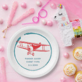 Personalisiertes Flugzeug Pappteller (Party)