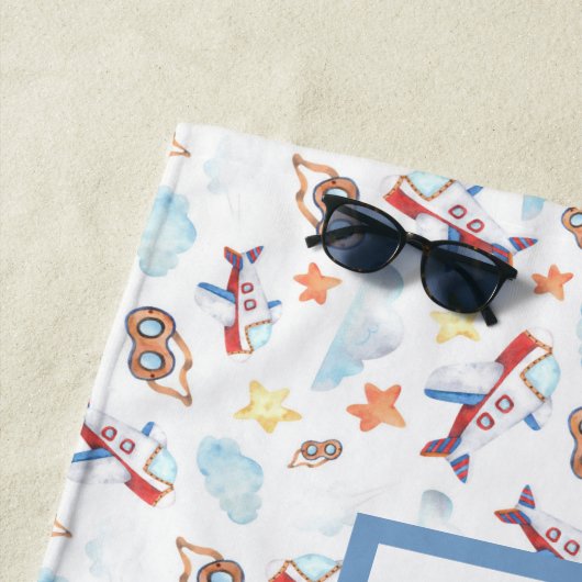 Personalisiertes Flugzeug Strandtuch (Beispiel)