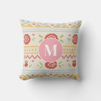 Personalisiertes Folk Nordic Boho Blumenmuster Kissen