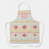 Personalisiertes Folk Nordic Boho Blumenmuster Schürze (Vorderseite)