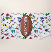 Personalisiertes Football Illustrations-Muster Strandtuch (Vorderseite)