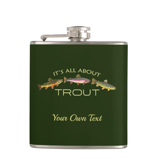 Personalisiertes Forelle-Fischen Flachmann (Vorderseite)