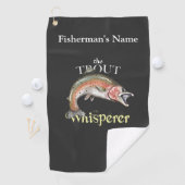 Personalisiertes Forelle Whisperer Dark Fishing Ha Golfhandtuch (Insitu)