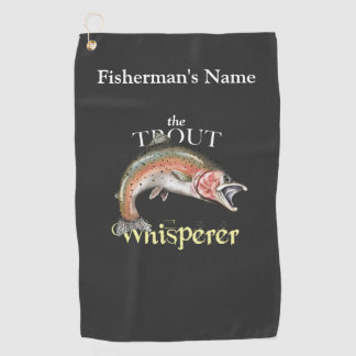 Personalisiertes Forelle Whisperer Dark Fishing Ha Golfhandtuch