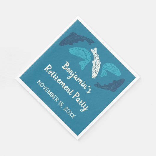 Personalisiertes Forellenfischerei Party Serviette (Ecke)