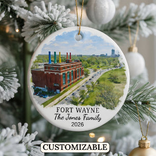 Personalisiertes Fort Wayne-Ornament, individuell  Keramik Ornament