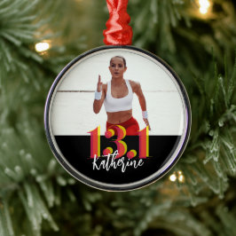 Personalisiertes Foto 13.1 Halbmarathon Laufen Ornament Aus Metall