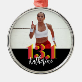 Personalisiertes Foto 13.1 Halbmarathon Laufen Ornament Aus Metall