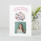 Personalisiertes Foto 13. Geburtstag Einladung (Stehend Vorderseite)