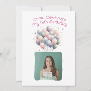 Personalisiertes Foto 13. Geburtstag Einladung