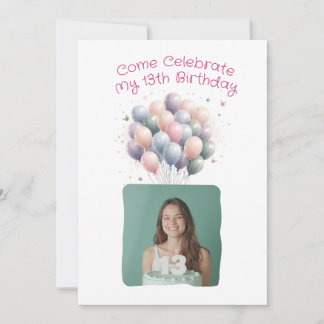 Personalisiertes Foto 13. Geburtstag Einladung