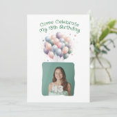 Personalisiertes Foto 13. Geburtstag Einladung (Stehend Vorderseite)