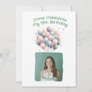 Personalisiertes Foto 13. Geburtstag Einladung