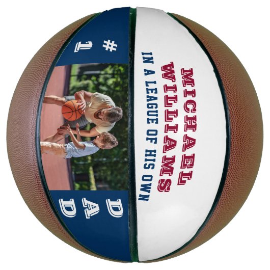 Personalisiertes Foto #1 Vater in einem eigenen Bu Basketball (Vertikal)