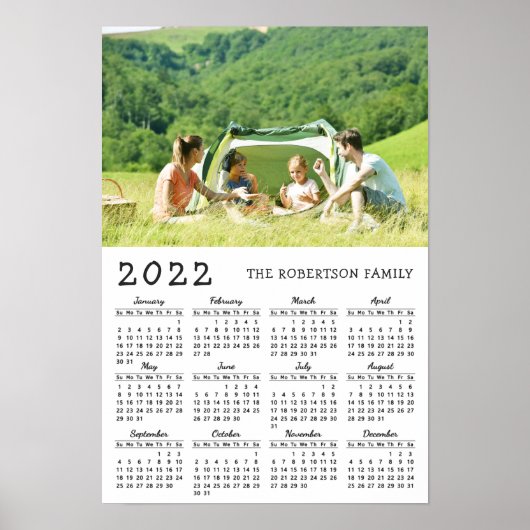Personalisiertes Foto 2022 Kalenderfamilie Poster (Vorne)