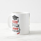 Personalisiertes Foto 2025 Tante des Graduates Kaffeetasse (Vorderseite Links)