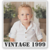 Personalisiertes Foto 20. 30. 40. 50. 60 Geburtsta Aufkleber (Vorderseite)