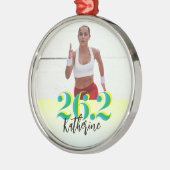 Personalisiertes Foto 26.2 Marathon läuft grün Ornament Aus Metall (Links)