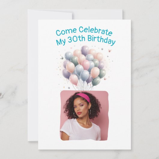 Personalisiertes Foto 30. Geburtstag Einladung (Vorderseite)