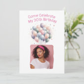Personalisiertes Foto 30. Geburtstag Einladung (Stehend Vorderseite)