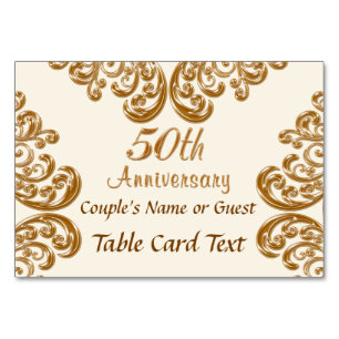 Personalisiertes Foto-50. Jahrestags-Platzkarten Tischnummer